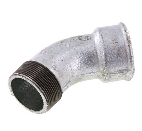 Winkelverschraubung 45° R2'' Außengewinde x Rp2'' Innengewinde Gusseisen 25bar (351.25psi)