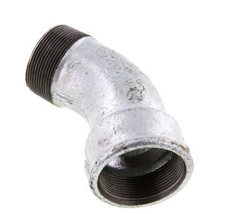 Winkelverschraubung 45° R2'' Außengewinde x Rp2'' Innengewinde Gusseisen 25bar (351.25psi)