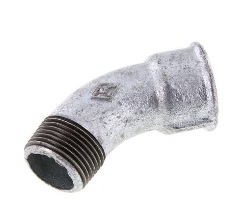 Winkelverschraubung 45° R1'' Außengewinde x Rp1'' Innengewinde Gusseisen 25bar (351.25psi)