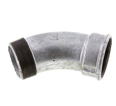 Winkelverschraubung 45° R2 1/2'' Außengewinde x Rp2 1/2'' Innengewinde Gusseisen 25bar (351.25psi)