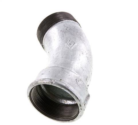 Winkelverschraubung 45° R2 1/2'' Außengewinde x Rp2 1/2'' Innengewinde Gusseisen 25bar (351.25psi)