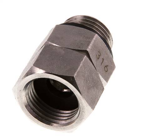 Drehdurchführung G1/2'' Innengewinde x Außengewinde Heißwasser Edelstahl FKM 30bar (421.5psi)