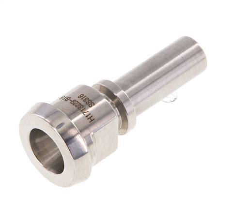 DIN 11851 Sanitärarmatur (Molkerei) 28mm Konus x 1/2 Zoll (13 mm) Schlauchsäule Edelstahl Sicherheitsmanschette