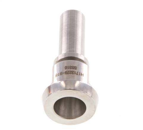 DIN 11851 Sanitärarmatur (Molkerei) 28mm Konus x 1/2 Zoll (13 mm) Schlauchsäule Edelstahl Sicherheitsmanschette