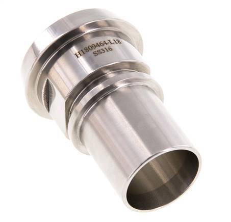 DIN 11851 Sanitärarmatur (Molkerei) 50mm Konus x 1 1/4 Zoll (32 mm) Schlauchsäule Edelstahl Sicherheitsmanschette