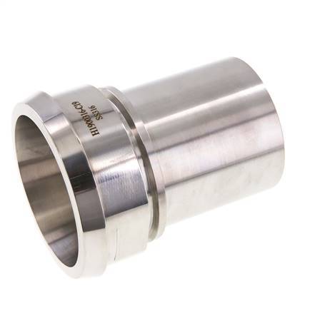 DIN 11851 Sanitärarmatur (Molkerei) 100mm Konus x 3 Zoll (75 mm) Schlauchsäule Sicherheitsmanschette aus Edelstahl