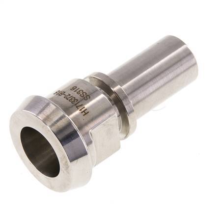 DIN 11851 Sanitärarmatur (Molkerei) 36mm Konus x 3/4 Zoll (19 mm) Schlauchsäule Edelstahl Sicherheitsmanschette