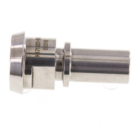 DIN 11851 Sanitärarmatur (Molkerei) 36mm Konus x 3/4 Zoll (19 mm) Schlauchsäule Edelstahl Sicherheitsmanschette