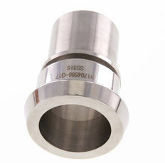 DIN 11851 Sanitärarmatur (Molkerei) 56mm Konus x 1 1/2 Zoll (38 mm) Schlauchsäule Edelstahl Sicherheitsmanschette