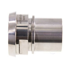 DIN 11851 Sanitärarmatur (Molkerei) 68mm Konus x 2 Zoll (50 mm) Schlauchsäule Edelstahl Sicherheitsmanschette