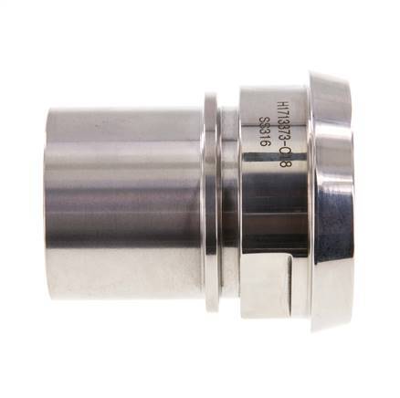 DIN 11851 Sanitärarmatur (Molkerei) 68mm Konus x 2 Zoll (50 mm) Schlauchsäule Edelstahl Sicherheitsmanschette