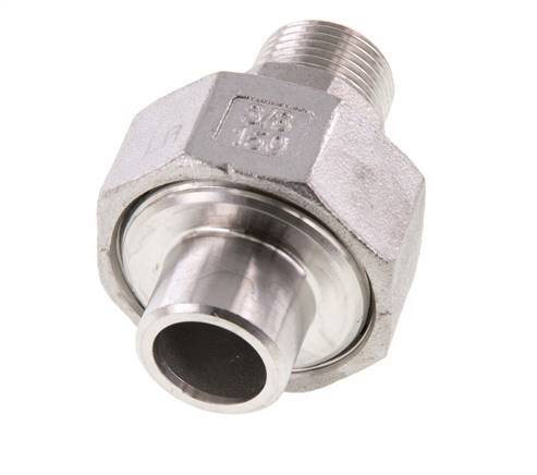 Gerader Verschraubungsstutzen R3/8'' Außengewinde x 17,2mm Schweißende Edelstahl konische Dichtung 16bar (224,8psi)