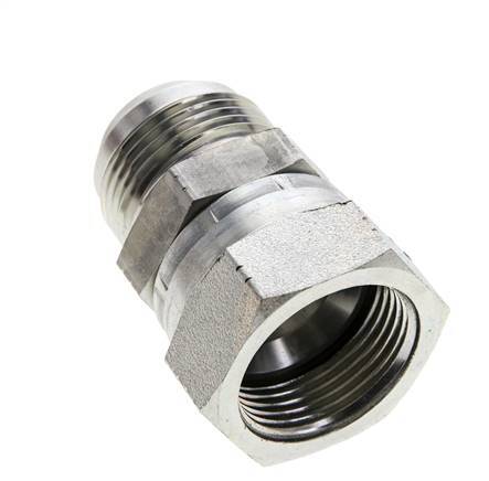 JIC-Nippel UN 1-5/16''-12 Stecker x Buchse Stahl 170bar (2388.5psi)