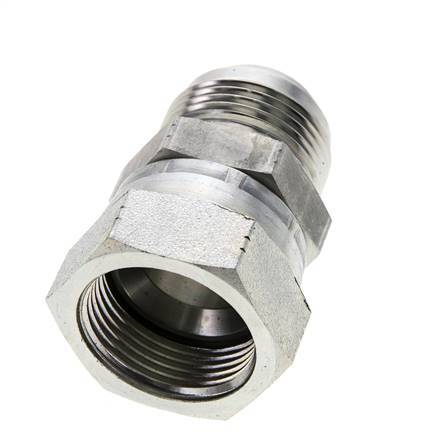 JIC-Nippel UN 1-5/16''-12 Stecker x Buchse Stahl 170bar (2388.5psi)