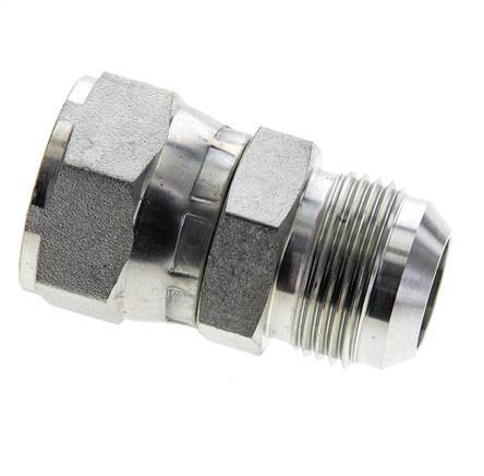 JIC-Nippel UN 1-3/16''-12 Stecker x Buchse Stahl 170bar (2388.5psi)