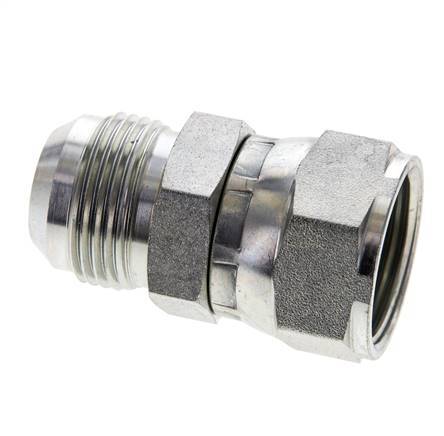 JIC-Nippel UN 1-3/16''-12 Stecker x Buchse Stahl 170bar (2388.5psi)