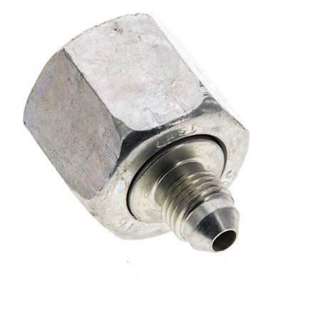 JIC Reduziernippel UNF 7/16''-20 Außengewinde x UNF 7/8''-14 Innengewinde Stahl 210bar (2950.5psi)