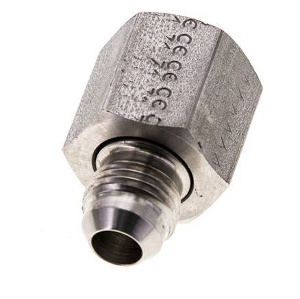 JIC Reduziernippel UNF 9/16''-18 Außengewinde x UNF 3/4''-16 Innengewinde Edelstahl 275bar (3863.75psi)