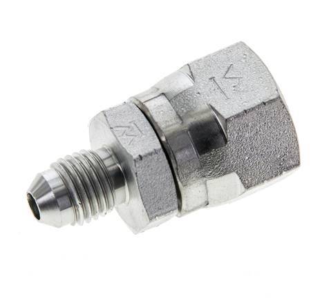JIC Reduziernippel UNF 7/16''-20 Außengewinde x UNF 3/4''-16 Innengewinde Stahl 275bar (3863.75psi)