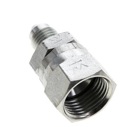 JIC Reduziernippel UNF 7/16''-20 Außengewinde x UNF 3/4''-16 Innengewinde Stahl 275bar (3863.75psi)