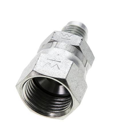 JIC Reduziernippel UNF 7/16''-20 Außengewinde x UNF 3/4''-16 Innengewinde Stahl 275bar (3863.75psi)