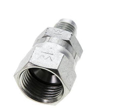 JIC Reduziernippel UNF 7/16''-20 Außengewinde x UNF 3/4''-16 Innengewinde Stahl 275bar (3863.75psi)