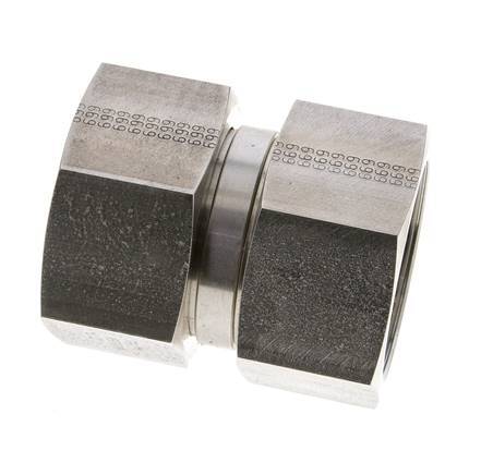 Reducing Straight Connector G2'' Female High Pressure Stainless Steel 60° Cone 75bar (1053.75psi) Hydraulic