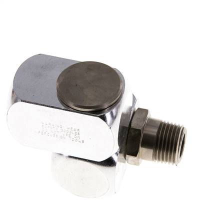 Drehdurchführung R1/2'' Innengewinde x Außengewinde Z-Form Messing vernickelt 15bar (210,75psi)