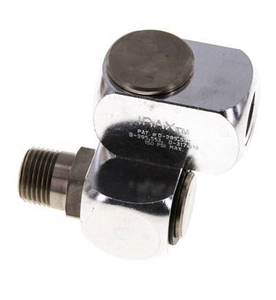 Drehdurchführung R1/2'' Innengewinde x Außengewinde Z-Form Messing vernickelt 15bar (210,75psi)