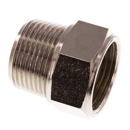 Verlängerung mit Gewinde 3/4'' R Außengewinde x Rp Innengewinde Messing vernickelt 16bar (224.8psi)