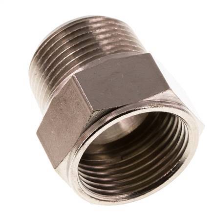 Verlängerung mit Gewinde 3/4'' R Außengewinde x Rp Innengewinde Messing vernickelt 16bar (224.8psi)