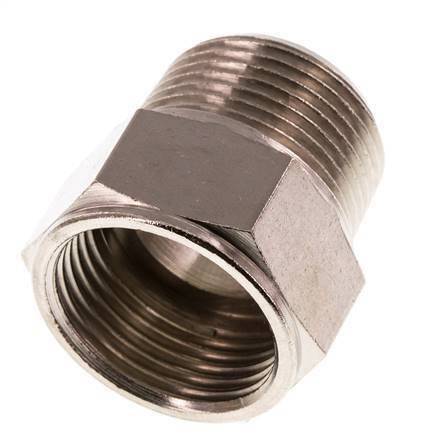 Verlängerung mit Gewinde 3/4'' R Außengewinde x Rp Innengewinde Messing vernickelt 16bar (224.8psi)