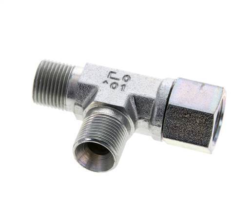 Tee Fitting G3/8'' Male x Female Steel Hydraulic 325bar (4566.25psi)