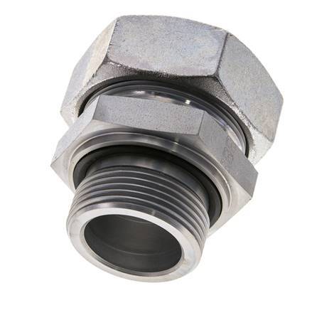 G 1 1/4'' Außengewinde x 42L Verzinkter gerader Schneidring aus Stahl mit FKM-Dichtung 160 bar DIN 2353