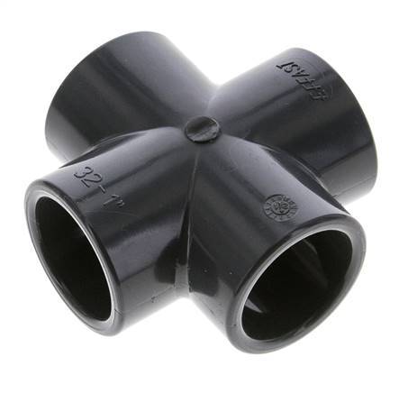 PVC Cross Fitting Socket 32x42mm