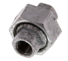 Rp 1/4'' Verzinktes Gusseisen Doppelnippel 3-teilig mit konischer Abdichtung 25 Bar