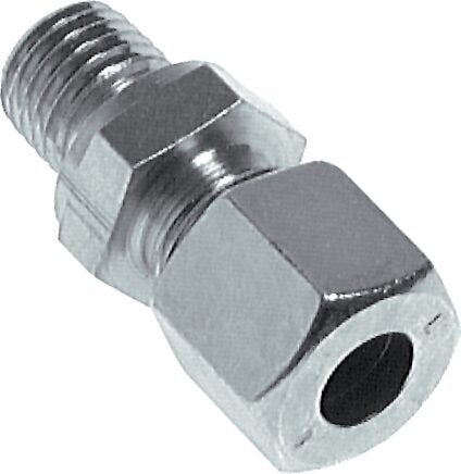 12S & M18x1.5 Zink plated Steel Straight Cutting Fitting with Male Threads 630 bar NBR ISO 8434-1 [2 Pieces]