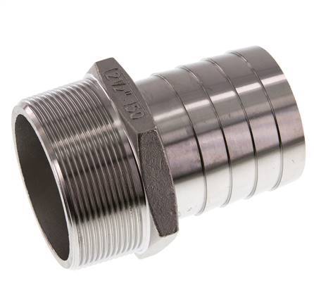 R 2 1/2'' Außengewinde x 60 mm Schlauchanschluss aus Edelstahl 16 bar