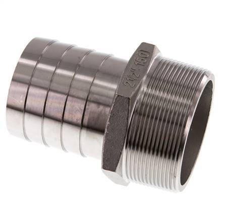 R 2 1/2'' Außengewinde x 60 mm Schlauchanschluss aus Edelstahl 16 bar