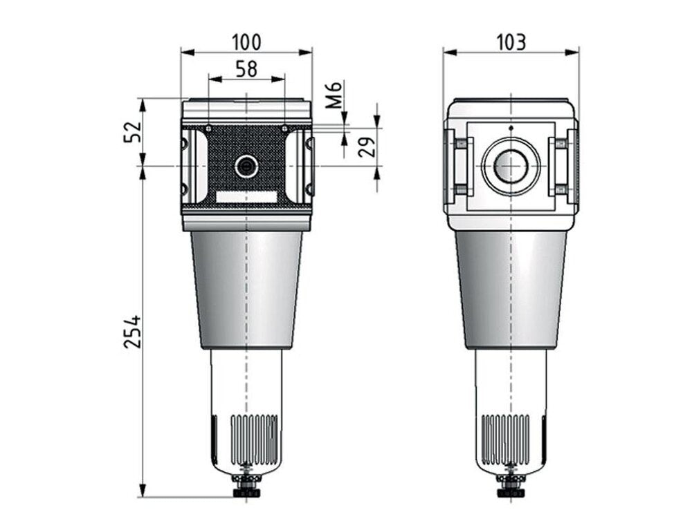 Filter 40microns G1'' 10500l/min Auto Polycarbonat Multifix 5