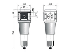 Filter 40microns G1'' 10500l/min Auto Polycarbonat Multifix 5