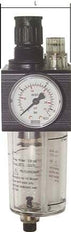 FRL G3/8'' 1400l/min 0.5-6.0bar/7-87psi Auto Polycarbonat Combo 1