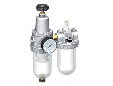 FRL 2-Teilig G1/2'' 800l/min 0.5-10.0bar/7-145psi Halbautomatisch Polycarbonat Standard 2